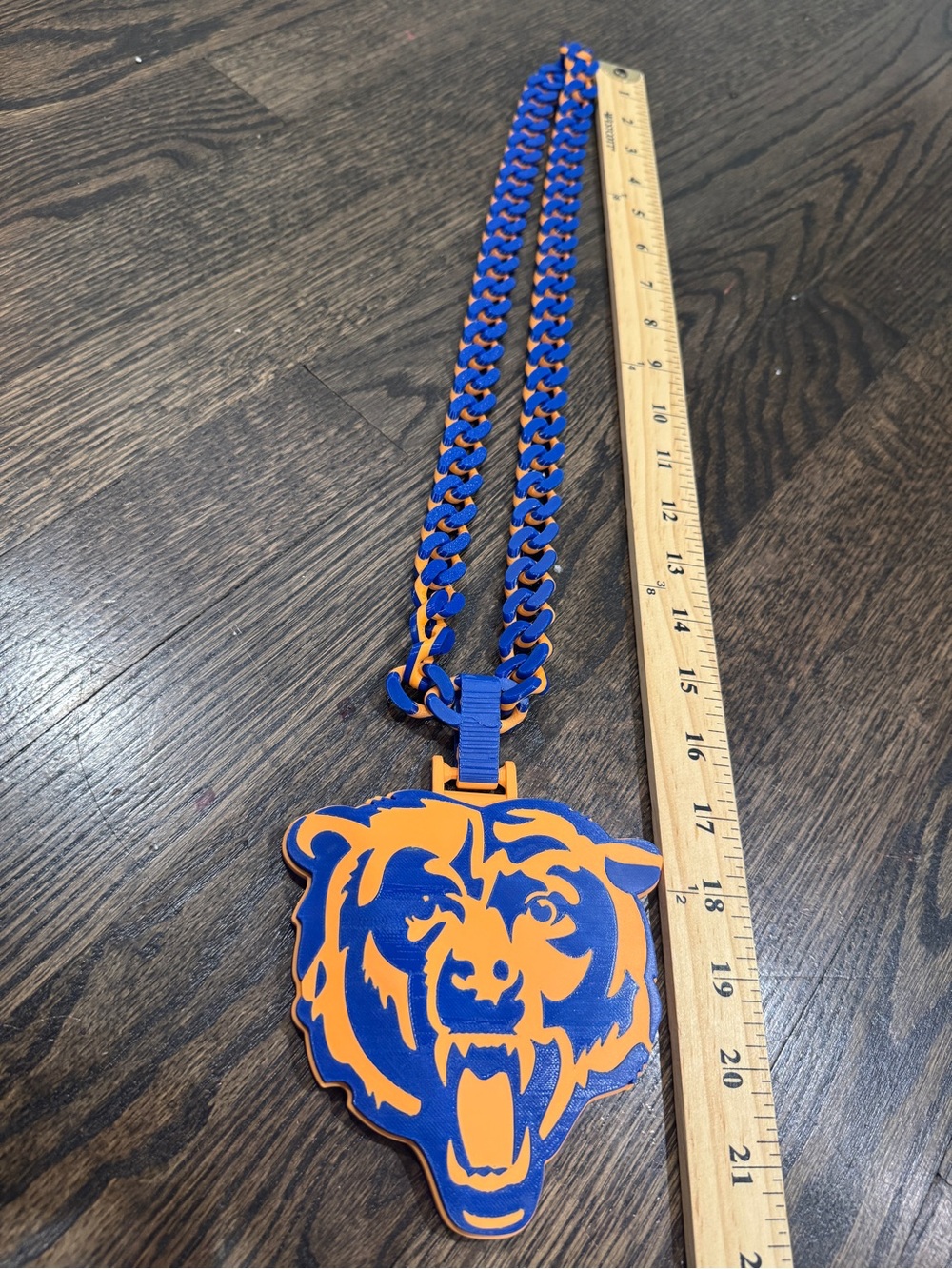 Chicago Bears 3D Printed Oversized Statement Chain & Logo Pendant Necklace - Picture 12 of 12